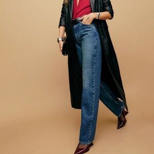 Reformation Abby High Rise Straight Jeans Blue - Size 24